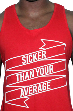 Sicker Than Your Average Mens Tank by AiReal Apparel in Red